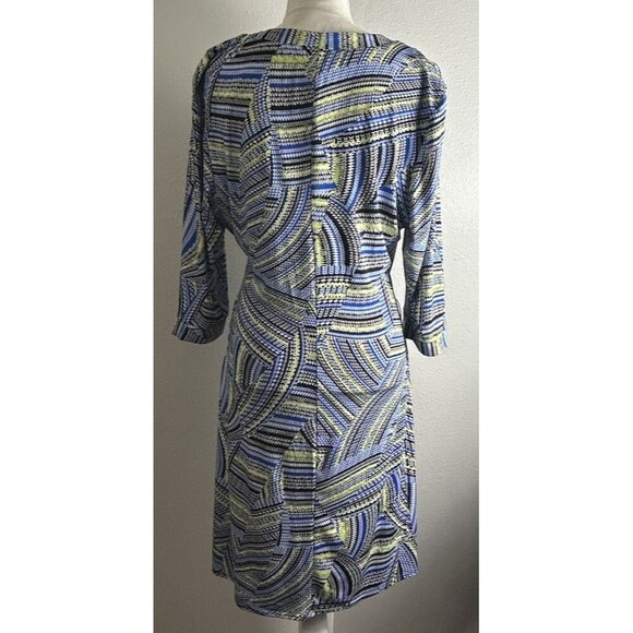 Laundry by Shelli Segal Faux Wrap Bodycon Geo Print Stretch Dress Size Large - Picture 2 of 10